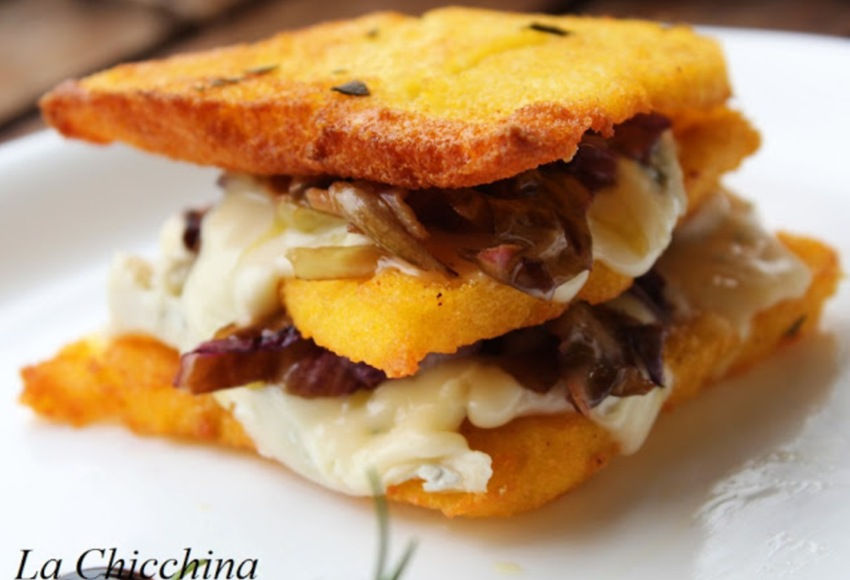 millefoglie polenta radicchio gorgonzola millefoglie polenta radicchio gorgonzola